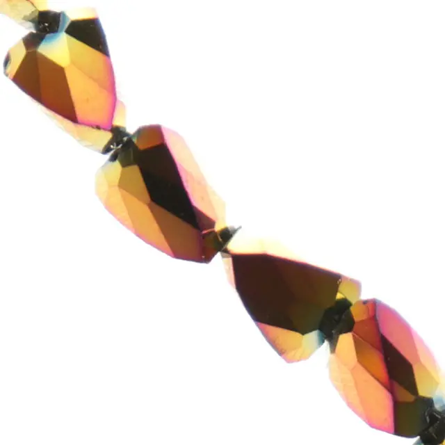 Χάντρα Γυάλινη Πρισματική Triangle Full Rainbow Burgundy 8x6x6mm - 76τεμ