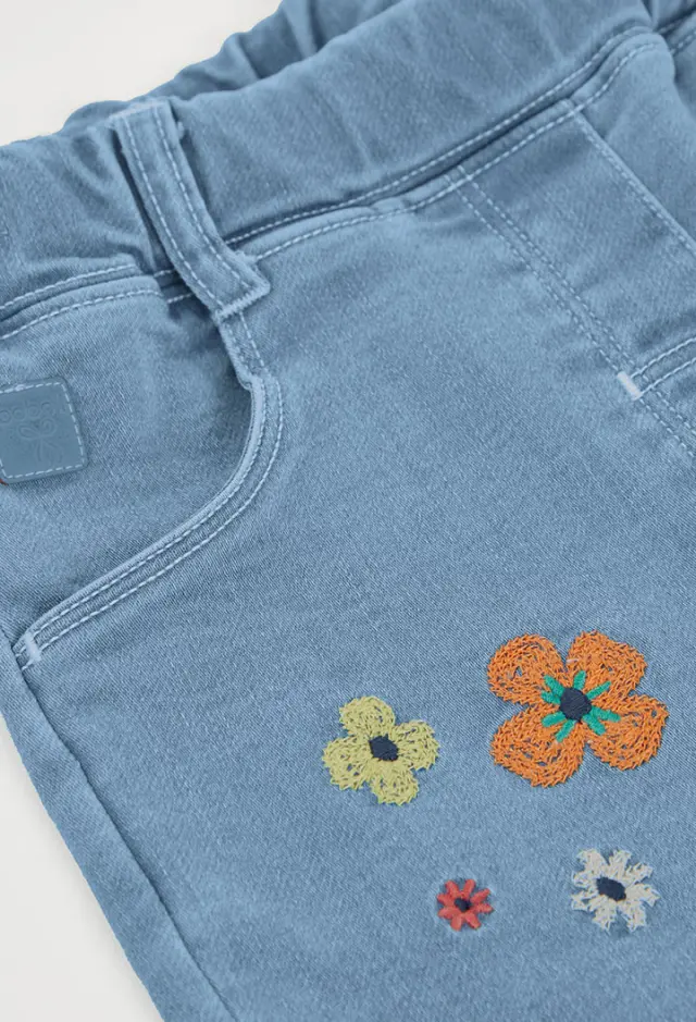 Boboli denim παντελόνι πλεκτό για κορίτσι 313018-BLEACH 3