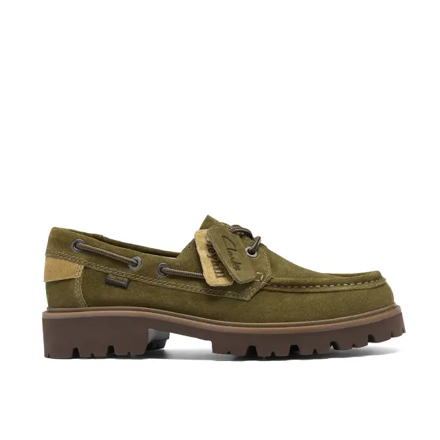 Clarks Cleyhill Boat Ανδρικί Καστόρ Παπούτσι Moss Suede (26327952) - 42