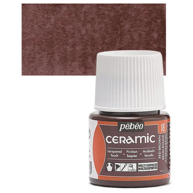 Pebeo Ceramic Καλυπτικό Σμάλτο - 18 Red Brown - 45ml