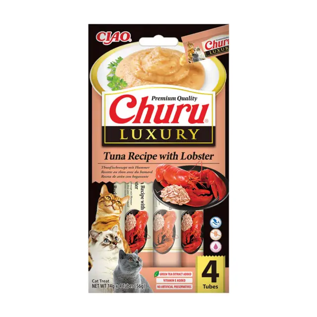 Churu Luxury Κρεμώδης Λιχουδιά Γάτας με Τόνο & Αστακό 56gr