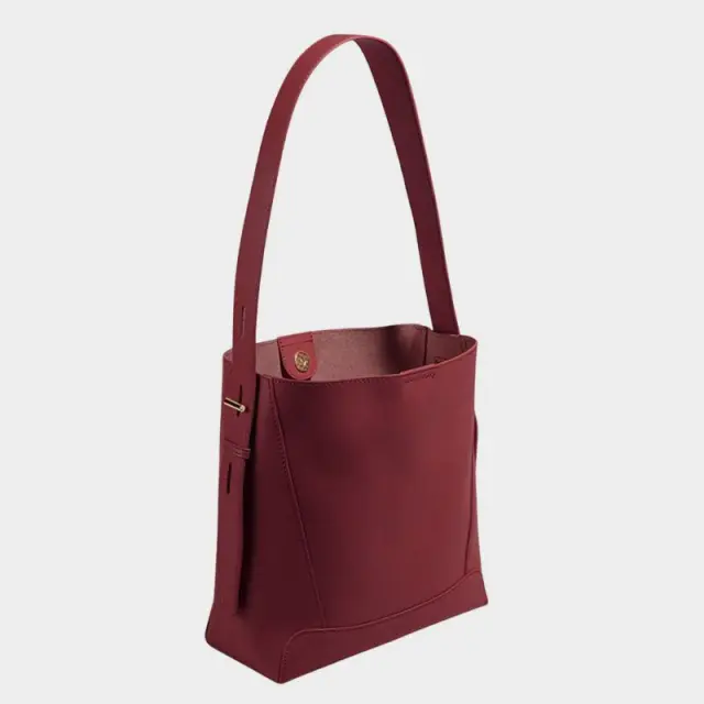 Δερμάτινη Γυναικεία Τσάντα Shopper ‘Ωμου Foxer 9136015F μπορντό - One Size 3