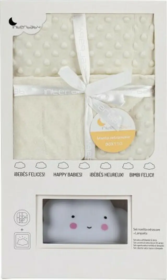 Interbaby Κουβέρτα Αγκαλιάς Bubble + Φωτάκι Nube Beige NU881-05