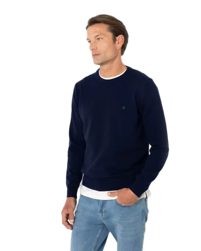 The Bostonians Lambswool ανδρική πλεκτή μπλούζα μακρυμάνικη 3MR00012-22 2