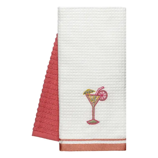 Beauty Home Ποτηρόπανα σετ 2τμχ Cocktail Art 8807 40x60 Ροδακινί