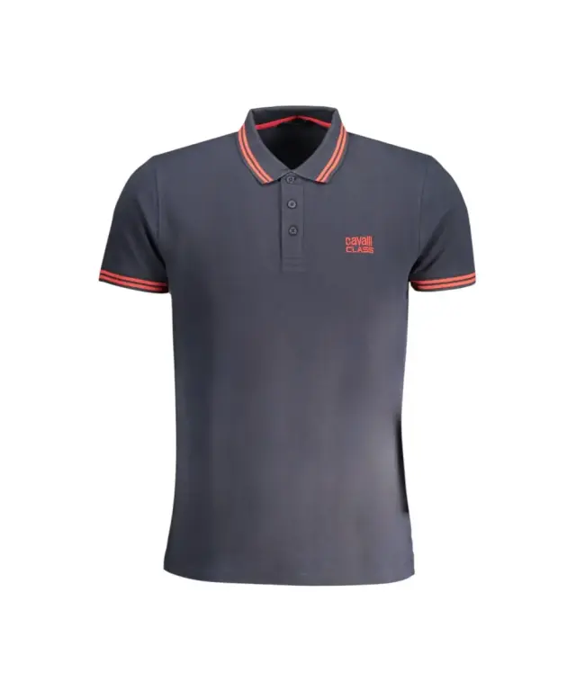Cavalli Class - Ανδρική Μπλούζα Κοντομάνικη Polo Πικέ QXT64YKB002-04926 Μπλε 3