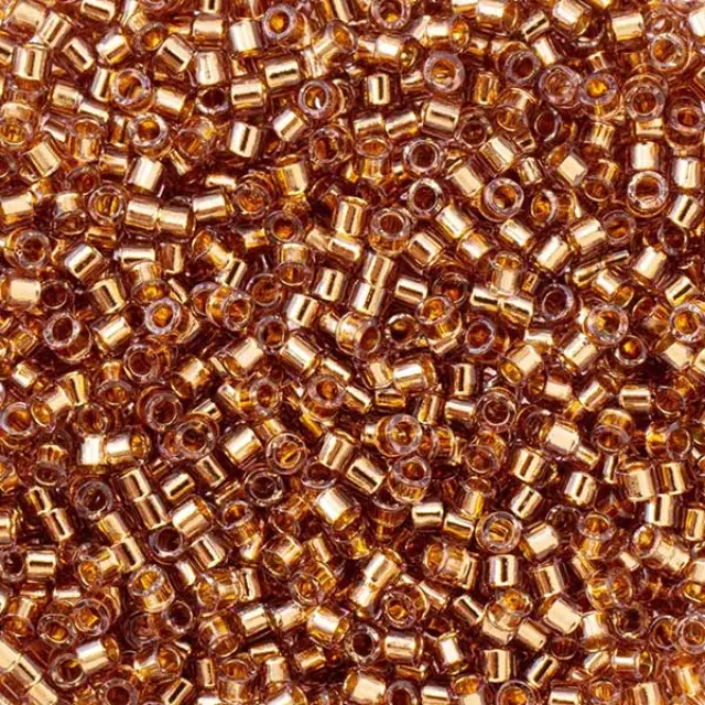 Χάντρα Miyuki Delica 11/0 - DB2524 - 24K Gold Plated Lined Champagne ~5gr