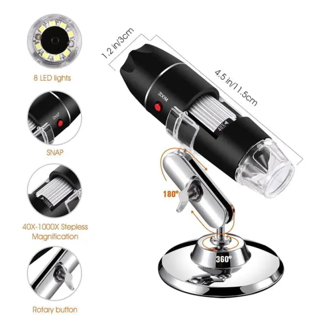 Ψηφιακό Μικροσκόπιο USB Μονόφθαλμο 1600x - Digital Microscope Electronic Magnifier 5691 2