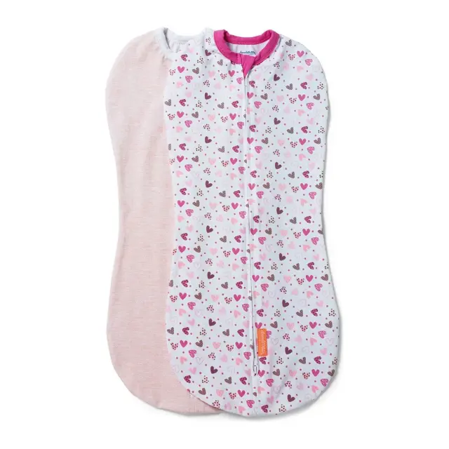 SwaddleMe Pod Πάνα Αγκαλιάς για Φάσκιωμα με Φερμουάρ I Heart You 2τμχ 0-2 Μηνών