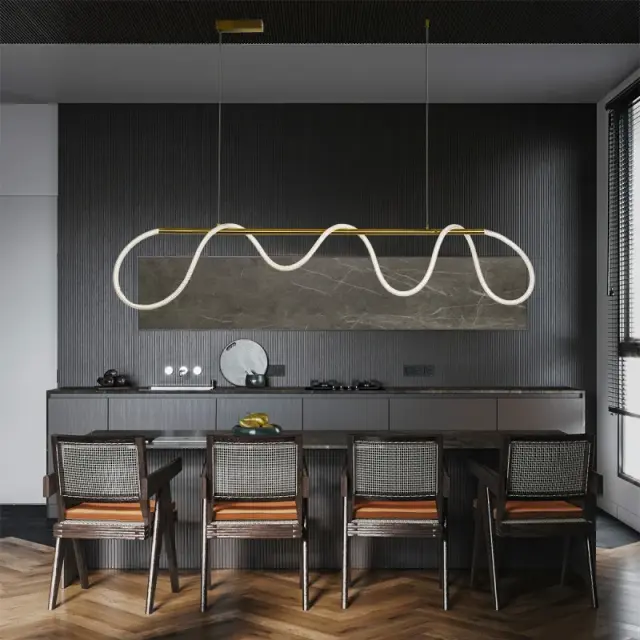 LED Κρεμαστό Φωτιστικό Οροφής GLOW 45Watt CCT με Χειριστήριο σε Χρυσό Πλατίνα και Λευκό Νήμα KLV-101-0167 2