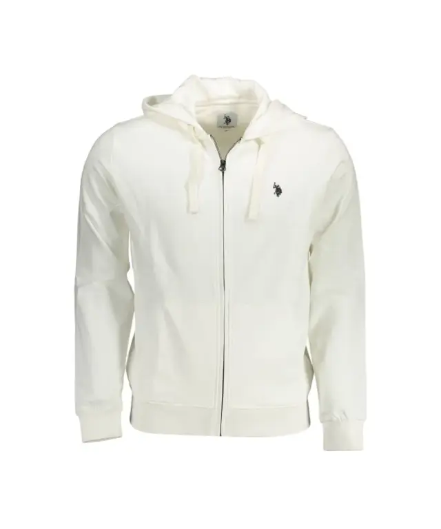 U.S. Polo Assn. - Ανδρική Φούτερ Ζακέτα με Κουκούλα και Τσέπες 63025-53223-101 Λευκό - 2XL 3