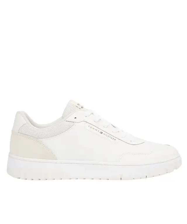 Tommy Hilfiger - Ανδρικά Sneakers Th Basket Core Lite Lth/Suede FM0FM05714-Z00 Λευκό Εκρού