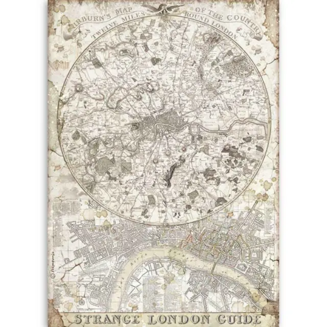 Ριζόχαρτο Stamperia 21x29cm A4, Lady Vagabond, Strange London guide