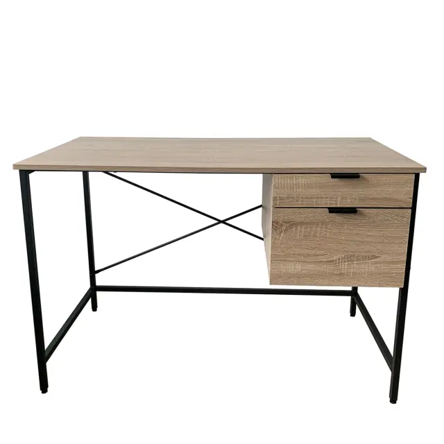 Γραφείο CONNOR Sonoma/Μαύρο Μελαμίνη/Μέταλλο 120x60x75cm