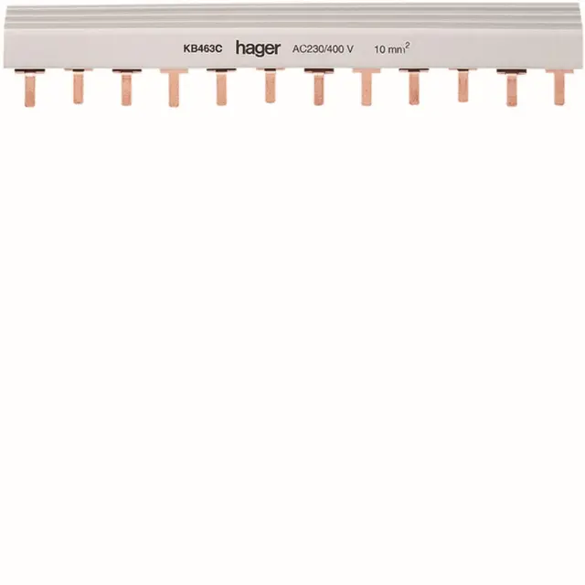 Insulated busbar 3P+N 63A prong 10mm² 24M