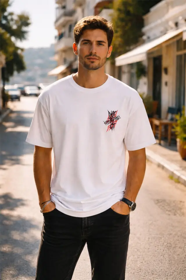 T-shirt Noshame® Oversized Λευκό με τύπωμα - 152646 - XXL 2
