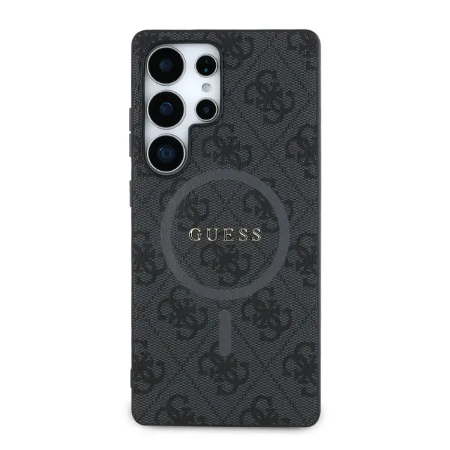Guess PU Leather 4G Colored Ring MagSafe Case for Samsung Galaxy S25 Ultra Black 3