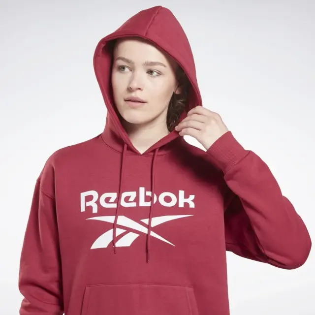 Reebok Identity Big Logo Fleece Hoody (GV3287-Crimson) - Βυσσινί 3
