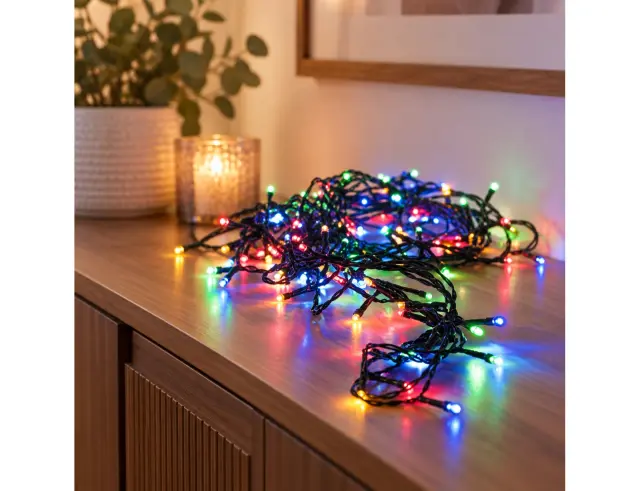 720 Φωτάκια LED - 53.9 Μέτρα + 3 Μέτρα σύνδεσης, Κανονική Διάταξη, Πράσινο καλώδιο PVC - Πολύχρωμο AX7402070