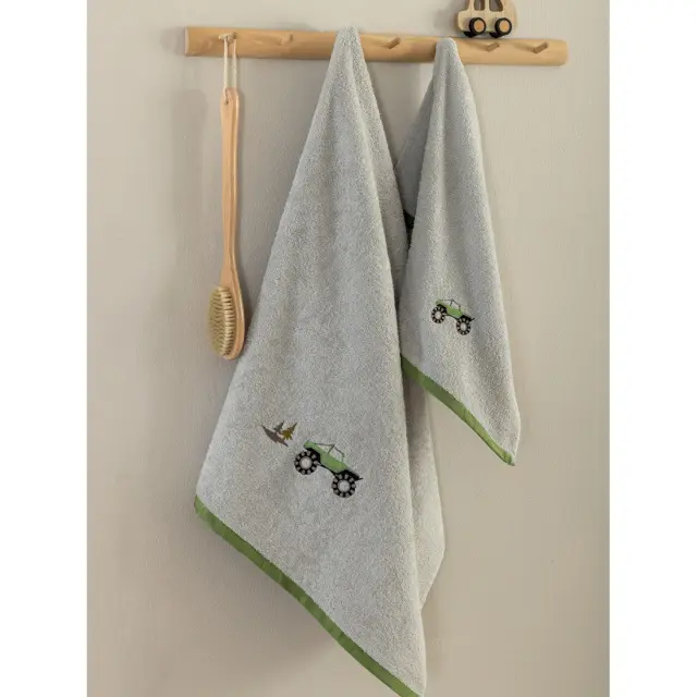 Πετσέτες Παιδικές Σετ 2Τ 40x70-70x140 380gsm Palamaiki Mountain Grey 100% βαμβακερό