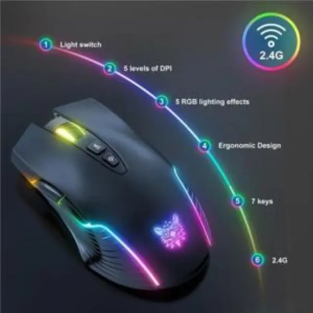 Ασύρματο Ποντίκι Onikuma Gaming CW905 RGB Μαύρο N70826 3