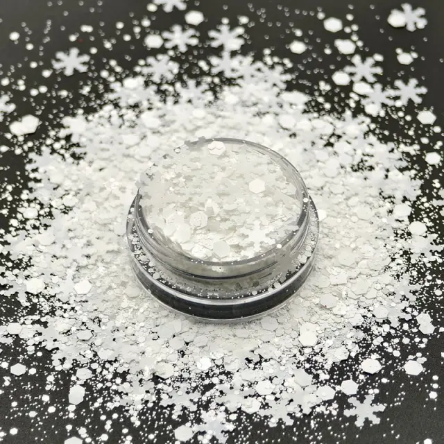 Χιονονιφάδες Chunky glitter 10gr, Λευκές