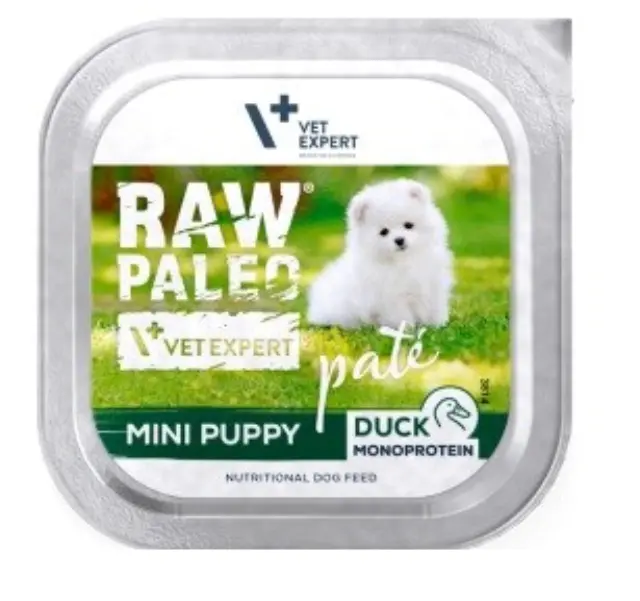 RAW PALEO P&acirc;te Mini Puppy Duck - wet dog food - 150g