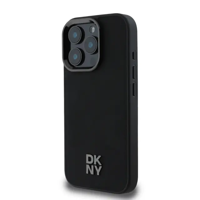 DKNY PU Leather Stack Logo Magsafe Case for iPhone 16 Pro Black 3