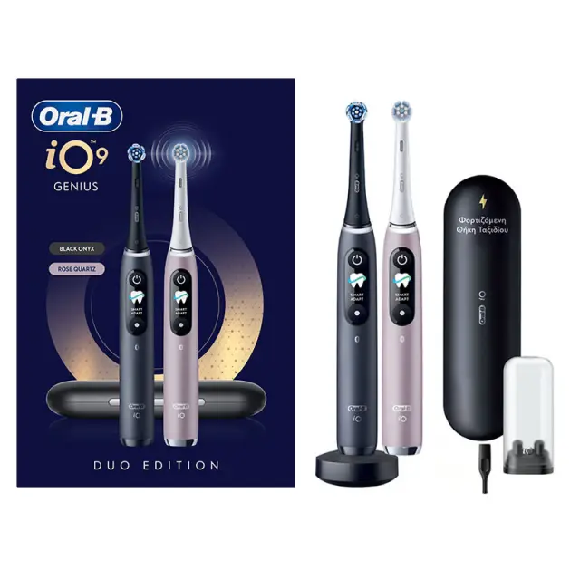 Oral-B iO 9 DUO Ηλεκτρικές Οδοντόβουρτσες - Black & Rose Quartz