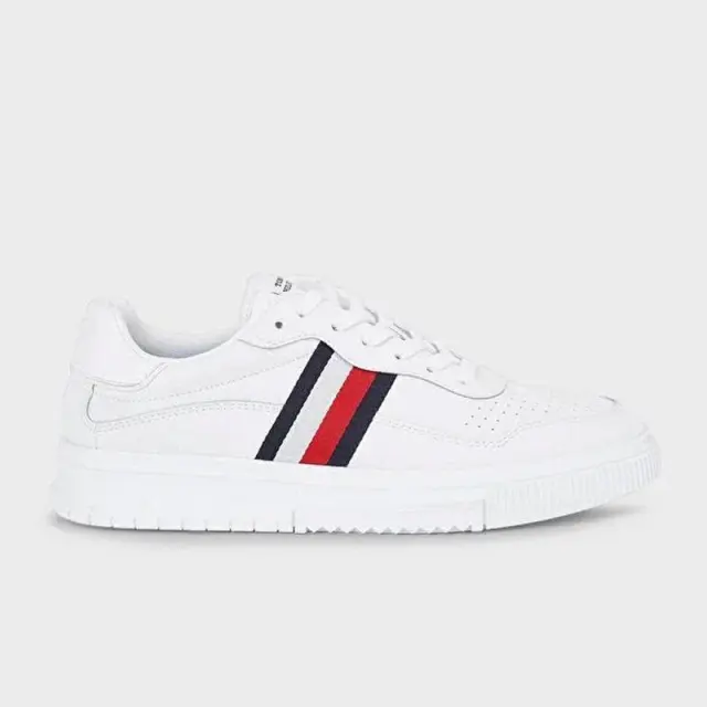 Tommy Hilfiger - Ανδρικά Sneakers Supercup Leather Stripes FM0FM04824-YBR Λευκό - 46