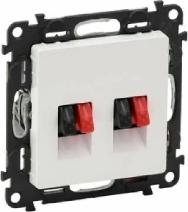 Double loudspeaker socket Valena Life - with cover plate - white