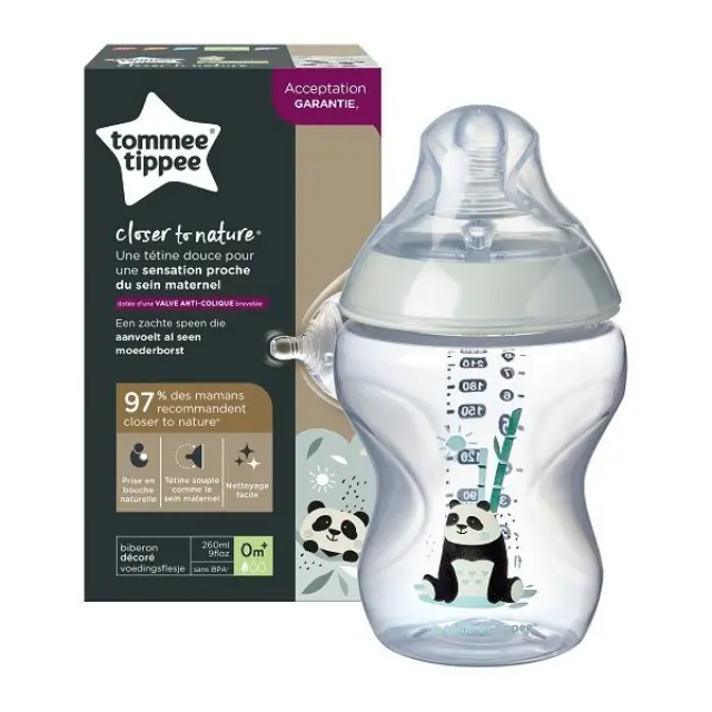 Tommee Tippee Closer To Nature Baby Bottle 0m+ Μπιμπερό Μικρής Ροής 260ml