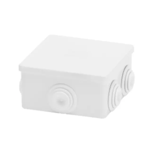 JUNCTION BOX WITH PLAIN PRESS-ON LID - IP44 - INTERNAL DIMENSIONS 80X80X40 - WALLS WITH CABLE GLANDS - GREY RAL 7035