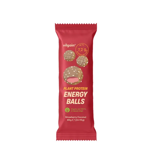 Vilgain Plant Protein Energy Balls BIO Strawberry Coconut