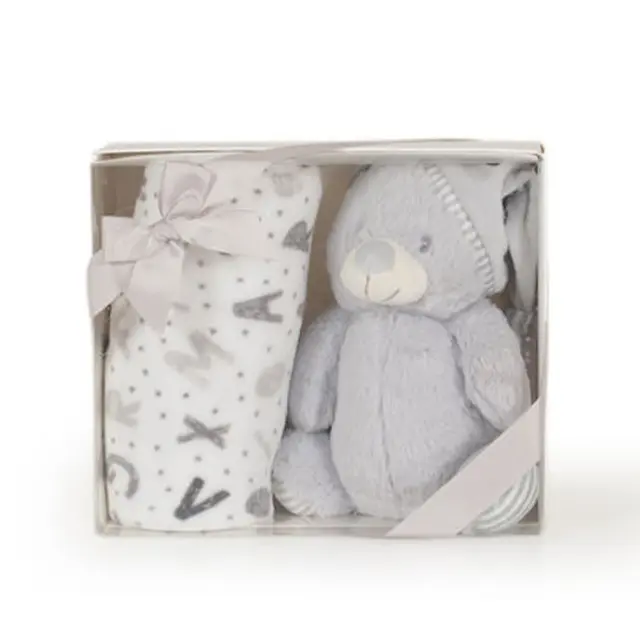 Cangaroo Βρεφική Κουβέρτα Αγκαλιάς με Παιχνίδι Grey Bear 3800146269210 2