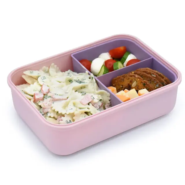 Melii Δοχείο Φαγητού Bento 3 Θέσεων 1250ml Pink – Purple New 3