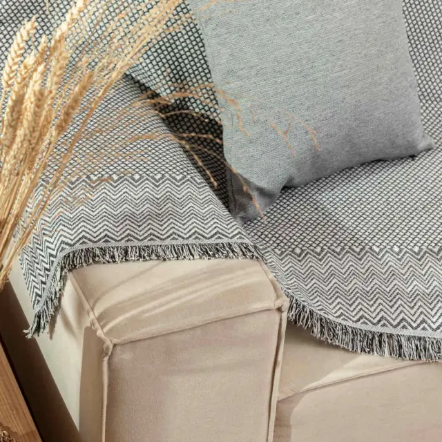 Ριχτάρι Βαμβακερό Τετραθέσιο Tribal Μαύρο 180 x 350 cm Μαύρο 180 x 350 cm 3