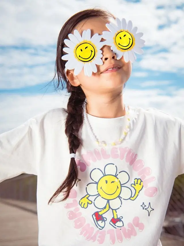 Παιδική Μπλούζα για Κορίτσια Smiley Tee ΛΕΥΚΟ 2