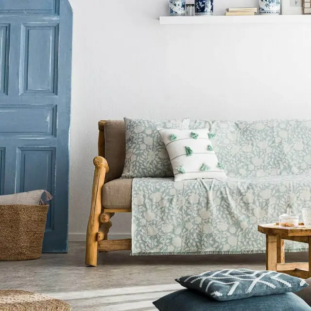 Ριχτάρι Πολυθρόνας 180X180 GOFIS HOME ROSEFIELD Aqua 201/11