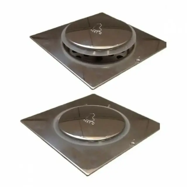 Ανοξείδωτο Σιφώνι Μπάνιου Pop Up με Ταψάκι 12x12cm και Σιφώνι 10cm 1τμχ 2
