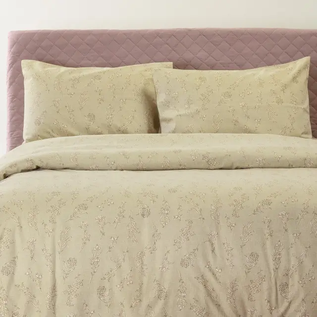 Παπλωματοθήκη 225x245 Υπέρδιπλη Φανελένια Winter Line Melinen Bianca Beige 100% βαμβακερό 2