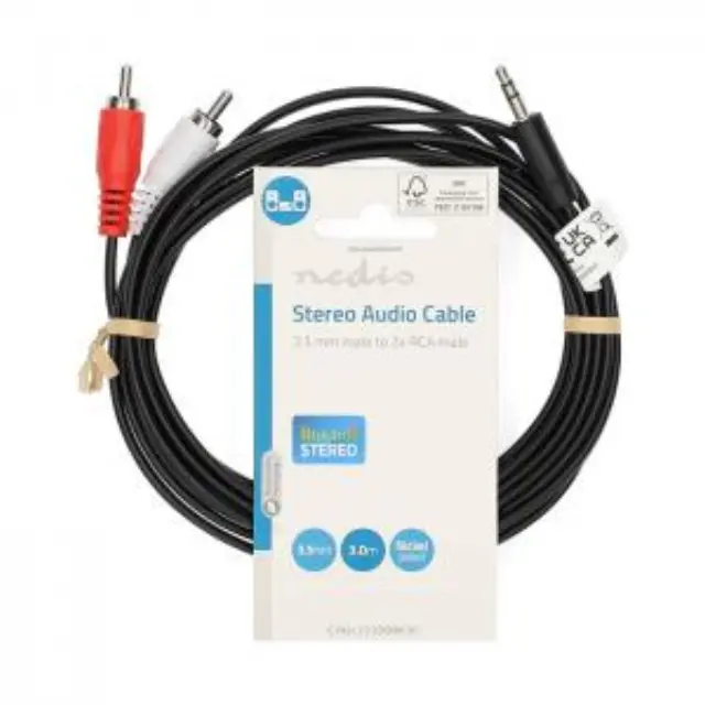 Καλώδιο ήχου 3,5mm stereo αρσ. - 2x RCA αρσ., 3.00m. 3