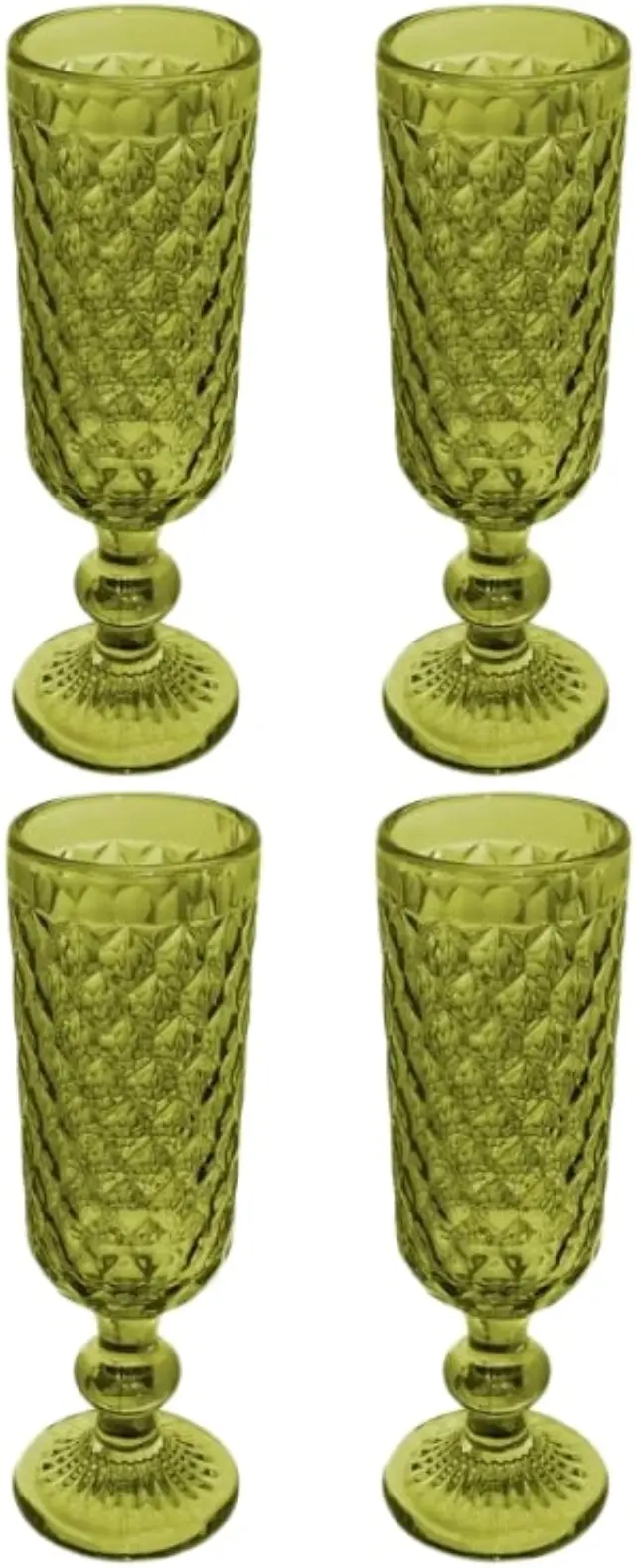 Casa Domani Caterina Green Σετ Ποτηριών Σαμπάνιας Flute 162ml 4τμχ - Πράσινο
