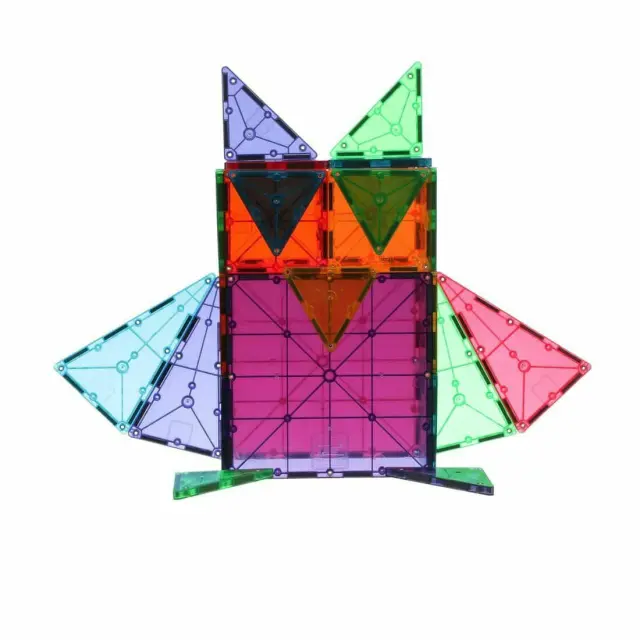 Magna-Tiles Μαγνητικό Παιχνίδι Μαγνητικά Πλακίδια Clear Colors 100 Κομμάτια για 3+ ετών 04300 3
