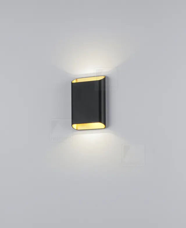 TOCO Φωτιστικό Τοίχου LED Μαύρο-Χρυσό IP54 12W 2700K Μαύρο Μαύρο/Χρυσό Χρυσό 2