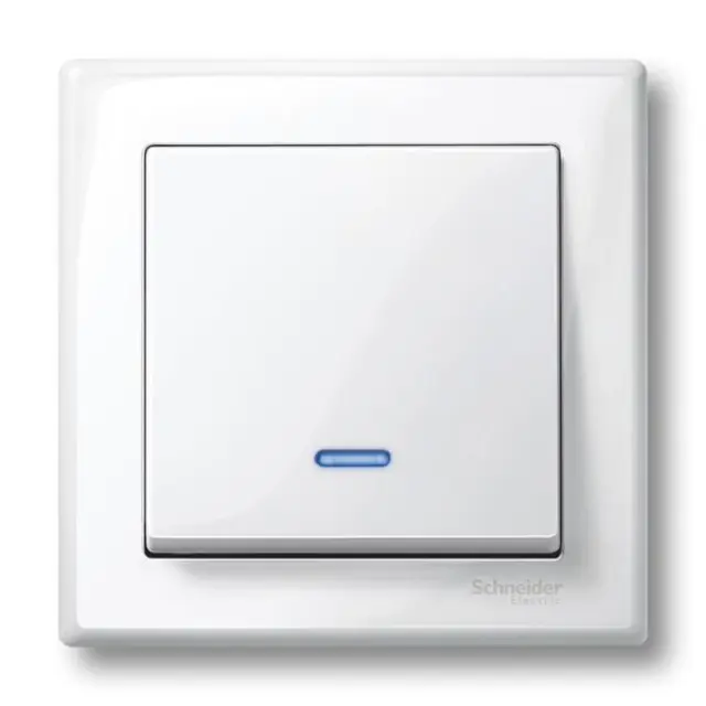 Rocker with indicator window, polar white, glossy, System M