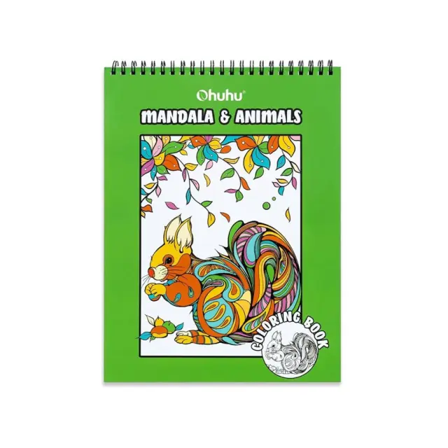 Ohuhu Bleedproof Coloring Book Mandala & Animals / 83000-63 (OHUHU)