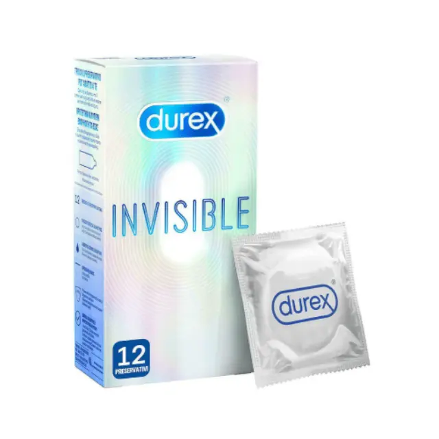 Durex Invisible Extra Thin Extra Sensitive Condom Πολύ Λεπτά Προφυλακτικά για Έξτρα Απόλαυση & Μοναδική Ασφάλεια, 12 τμχ
