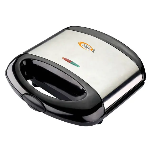 Τοστιέρα 2 Θέσεων Μαύρο/Inox 750W ANKOR