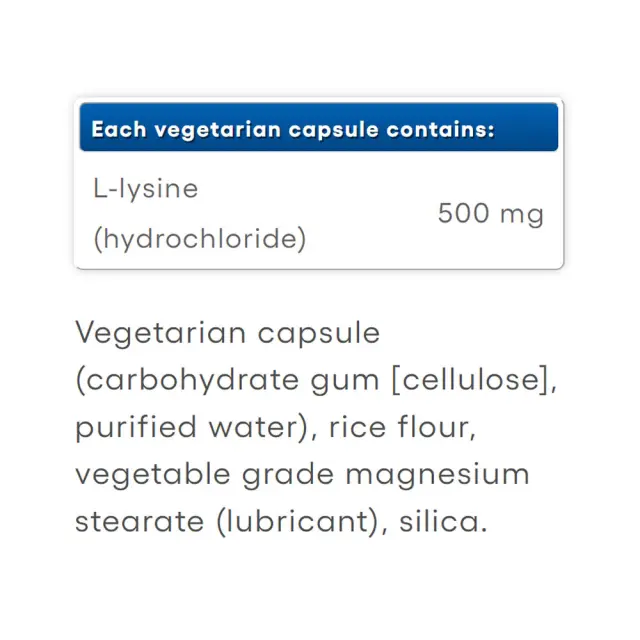 Natural Factors L-Lysine Amino Acid 500 mg 2